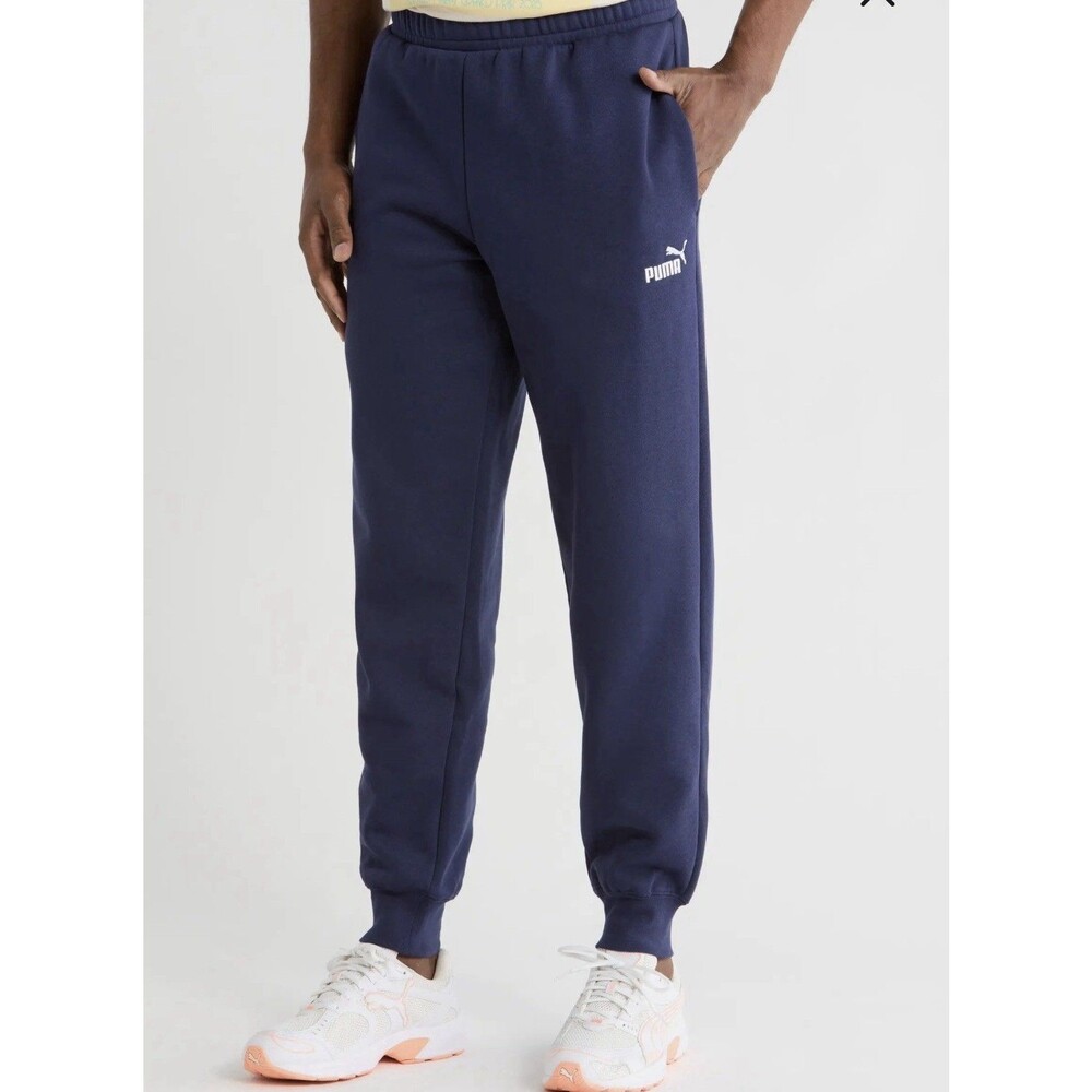 NEW Puma Sweatpants Mens Small Navy Blue Joggers Athletic Pants Casual Logo - Picture 4 of 16